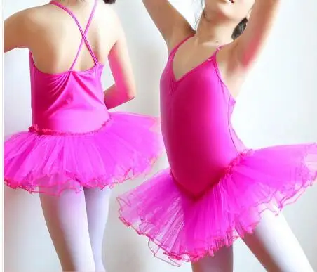 Girls ballet dress veil suspenders dance fitness clothing practice fashion show clothes costumes for children