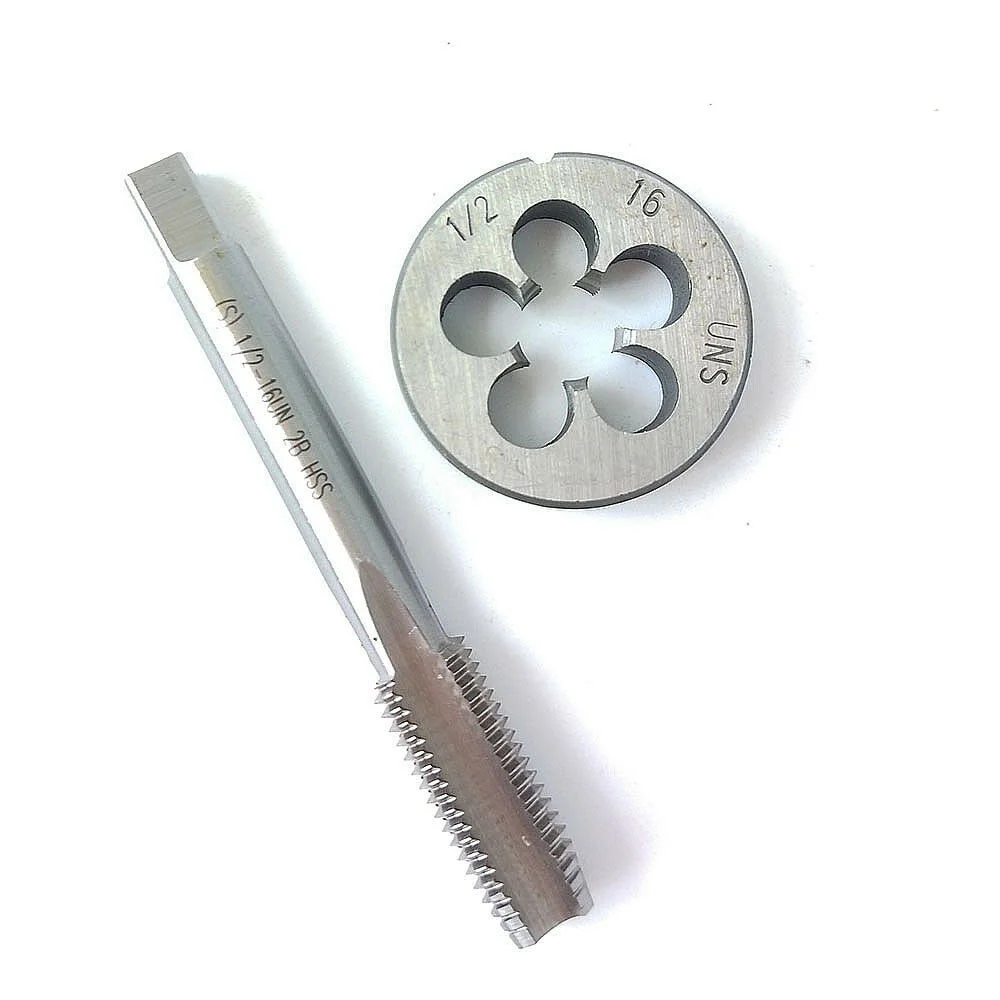 1pcs 1/2-16 UN tap + 1pcs Die CNC tool cutting billet drilling inserts HSS