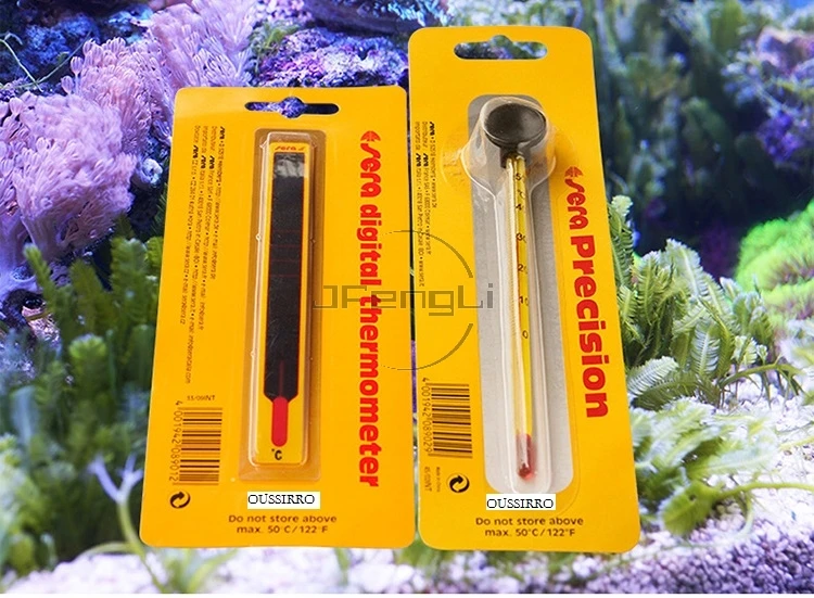 JFENGLI 2PCS SERA Glass Aquarium Thermometer Liquid crystal digital LCD Discoloration thermometer for Terrarium fish plant tank