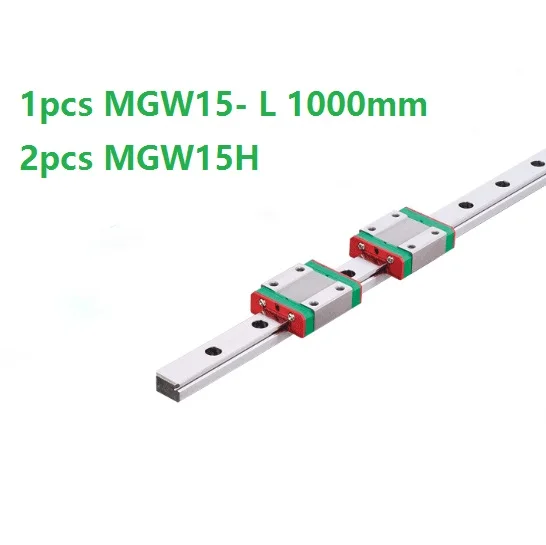 

1 шт. 100% оригинальные HIWIN линейные направляющие/рельсы MGW15-L 1000 мм + 2 шт. MGW15H мини-блоки для деталей с ЧПУ