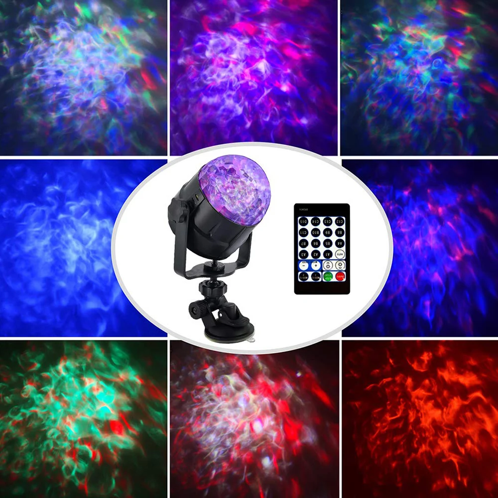 

USB 5V Color Changing RGBW Mini LED Water Wave Ripple Stage Effect Lighting Lamp Laser Projector lamp for Disco KTV Club Party