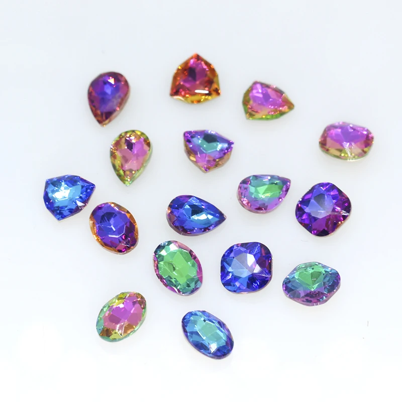 

12p teardrop oval square pointback fancy glass stone crystal rhinestones DIY Necklace headwear shoes garment jewelry design