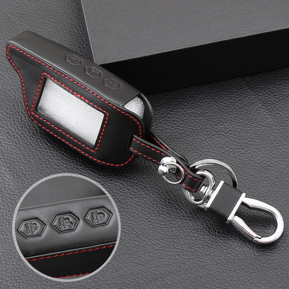 Keychain Cover for Original Starline B9 B91 B6 B61 A91 A61 V7 C9 Leather Key Case LCD Car Remote 2 Way Alarm New