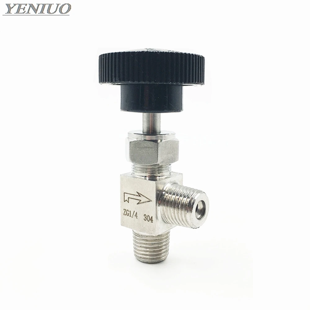 

Right Angle 90 Degrees 1/4" NPT Male thread Stainless Steel 304 Flow Control Shut Off Crane Needle Valve