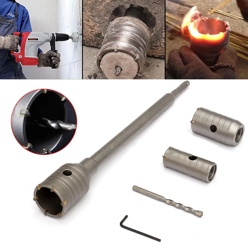 

30/40/50mm Carbide Tip Hole Saw Drill Bit +Shaft Cutter Kit for Wall Brick Stone