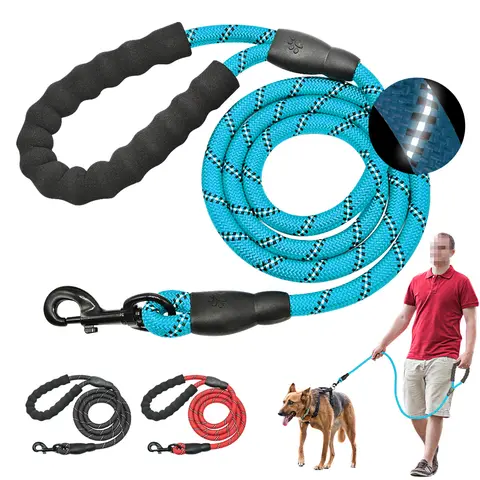 Reflective Dog Leash Nylon Rope for Medium and Large Dogs Beirui