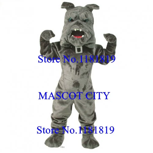 

MASCOT PARK Fury Grey Bulldog Mascot Sport Costume Adult Size Bulldog Theme Anime Cosplay Costumes Carnival Fancy Dress Kits