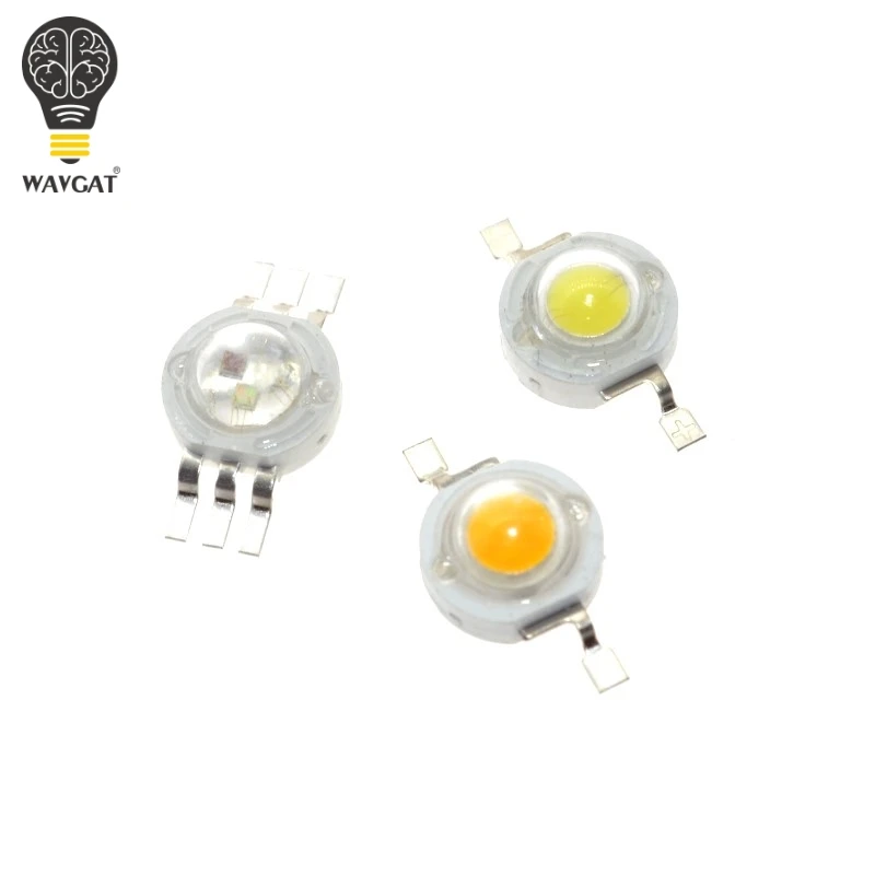 WAVGAT 1W  White Warm white Red Gerrn Blue RGB LED High power Lamp beads Pure 300mA 3.2-3.4V 100-120LM 30mil