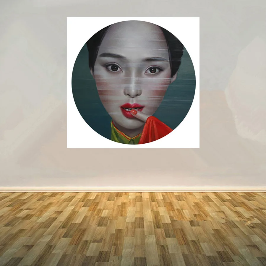 Oil Painting Canvas Hand painted Modern art Portrait Paintings Chinese Artist LingJian Women Picture Home decoration 36x36Inch