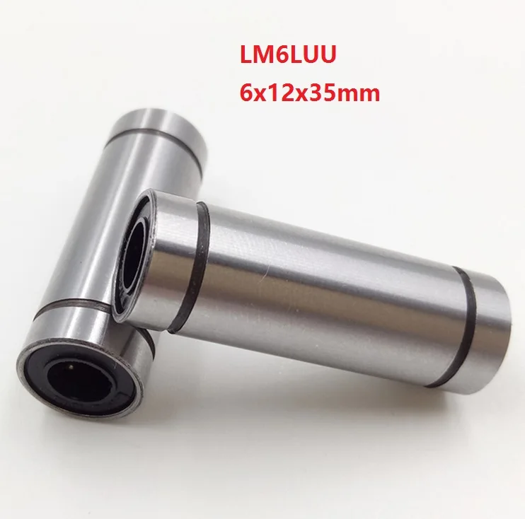 

50pcs/lot LM6LUU 35mm Long type linear bushings bearings Linear ball bushings for 6mm shaft 3d printer cnc parts guide 6x12x35mm