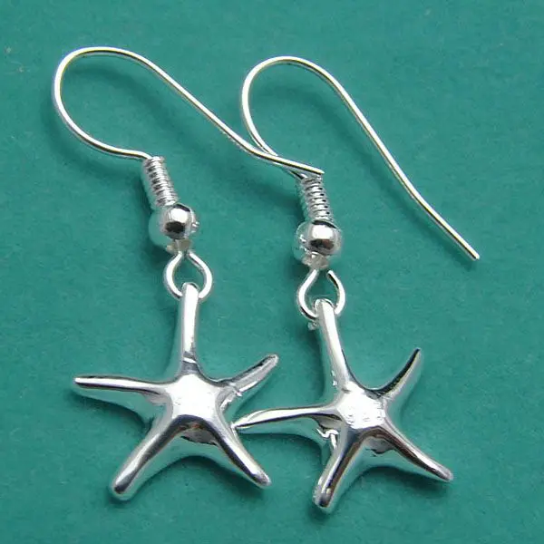 Earrings 925 Silver Earrings 925 Silver Trendy Jewelry Earrings Sea Stars Jewelry Wholesale Free Shippig vnxb LE090