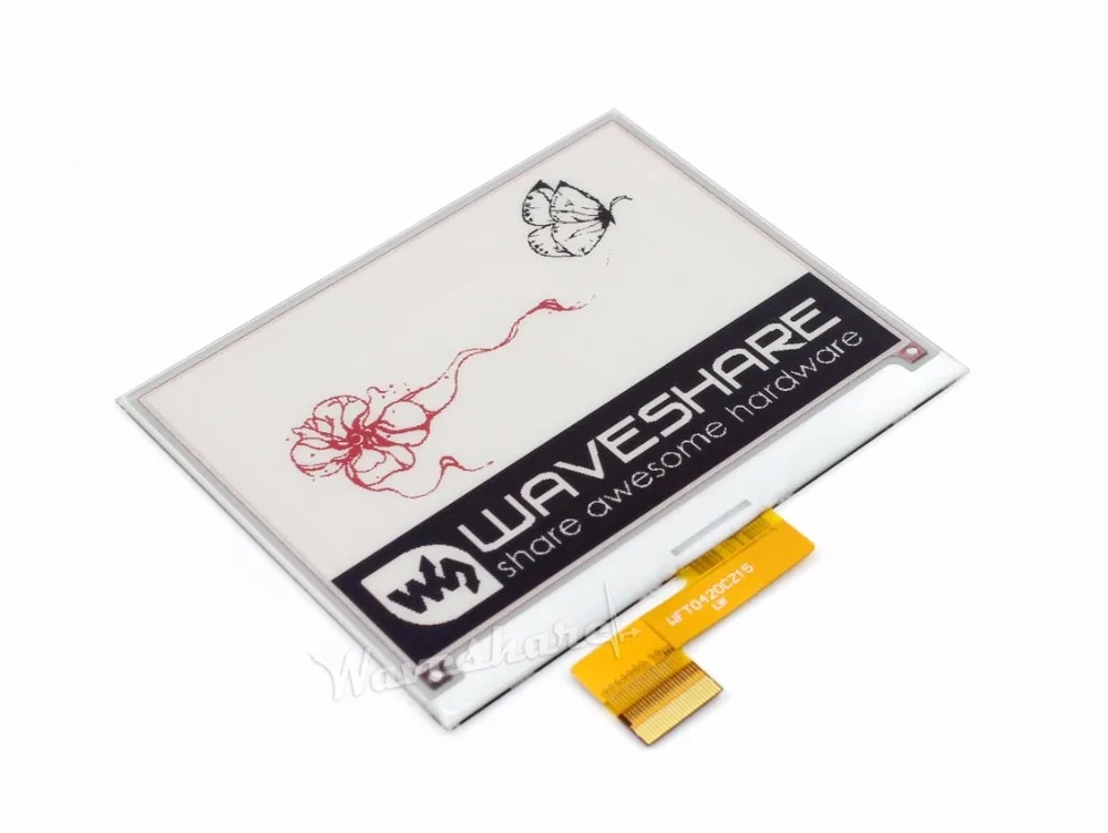 Waveshare 4.2inch E-Ink Raw Display SPI E-paper for Raspberry Pi/Arduino/STM32 Red/Black/White low power consumption