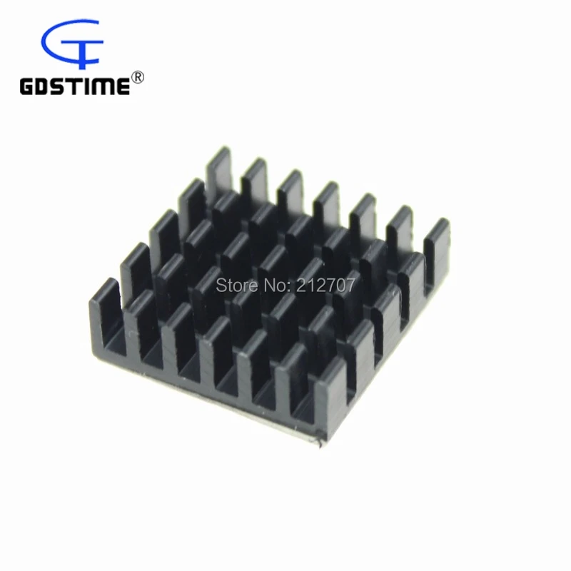 50 Pieces/lot Gdstime 20x20x6mm Black Heatsinks Heatsink IC CPU Aluminum Radiator