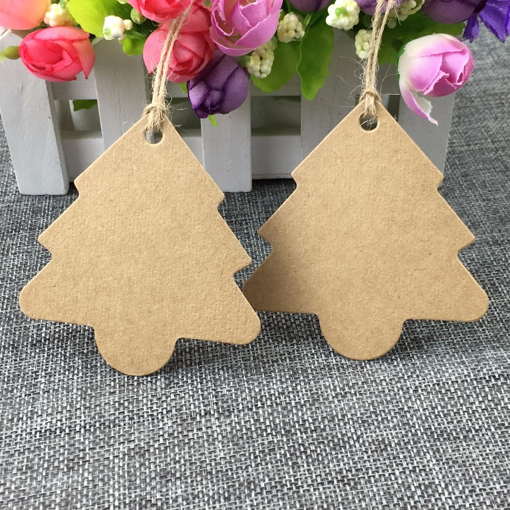 400pcs/lot+400pcs string tree Shape Kraft Paper Hang Tag , Wedding Party Gift Tag, DIY Cards Price Label Tag7.5x7cm