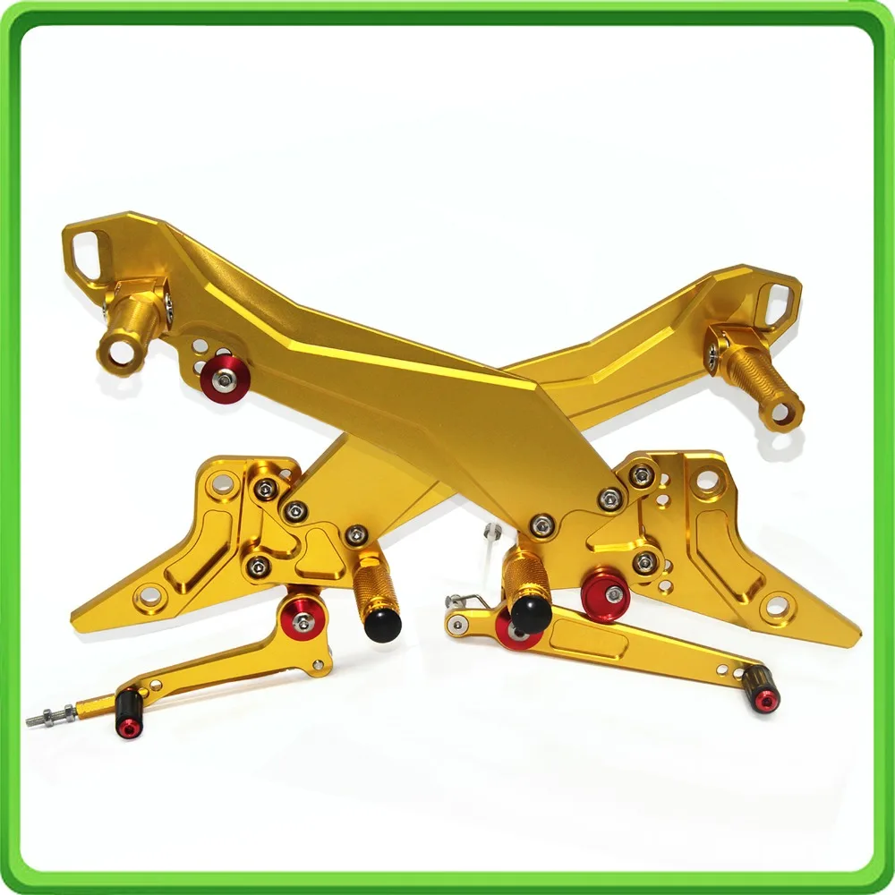 Rearsets footrest foot pegs for 2013 2014 2015 2016 Kawasaki Z 800 Z800 Motorcycle Adjustable Rear sets w/Passenger Pegs Gold