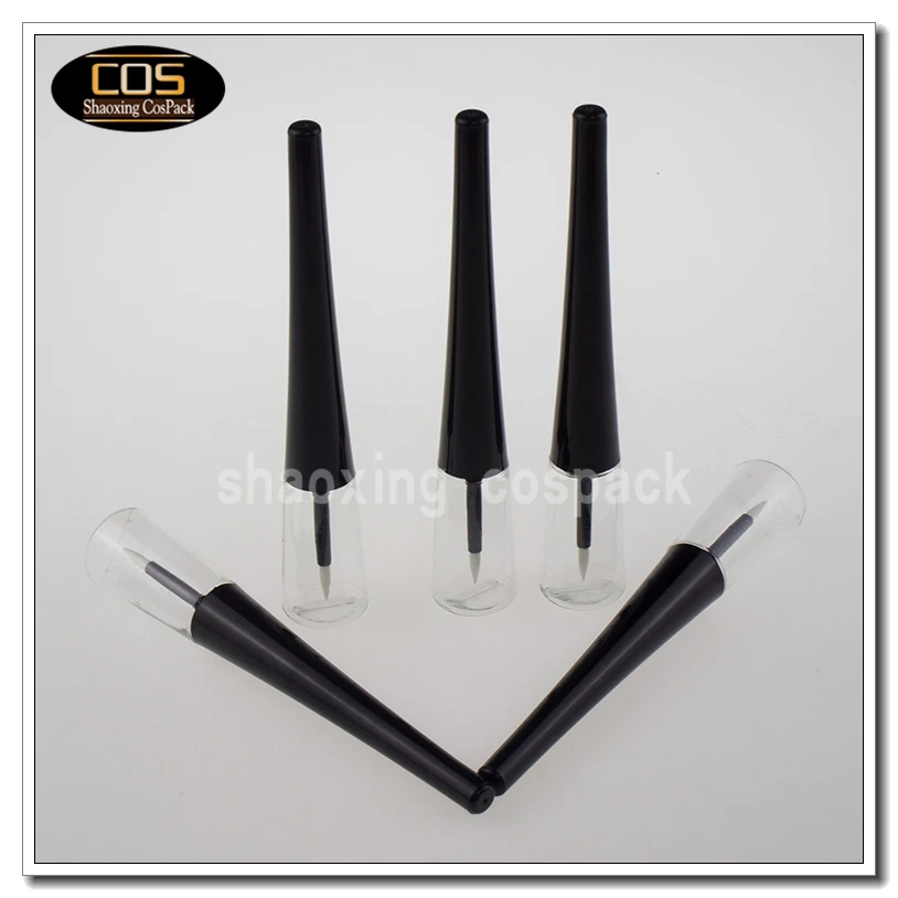 ET002-3.5ml empty liquid eyeliner tube with brush, 3.5ml clear eyeliner tube with black lid, 3.5ml empty eyeliner packaging