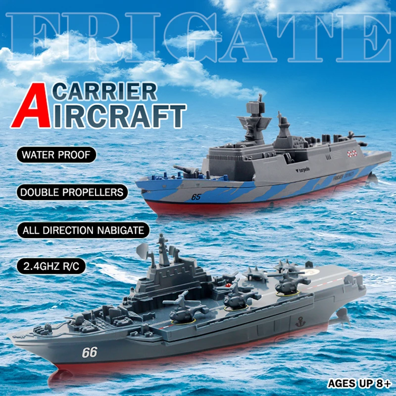 EBOYU Shen Qi Wei 3318/ 3319 RC Boat 2.4GHz 3CH Remote Control Carrier Boat / Escort Frigate Boat Exquisite Model Gift Toy