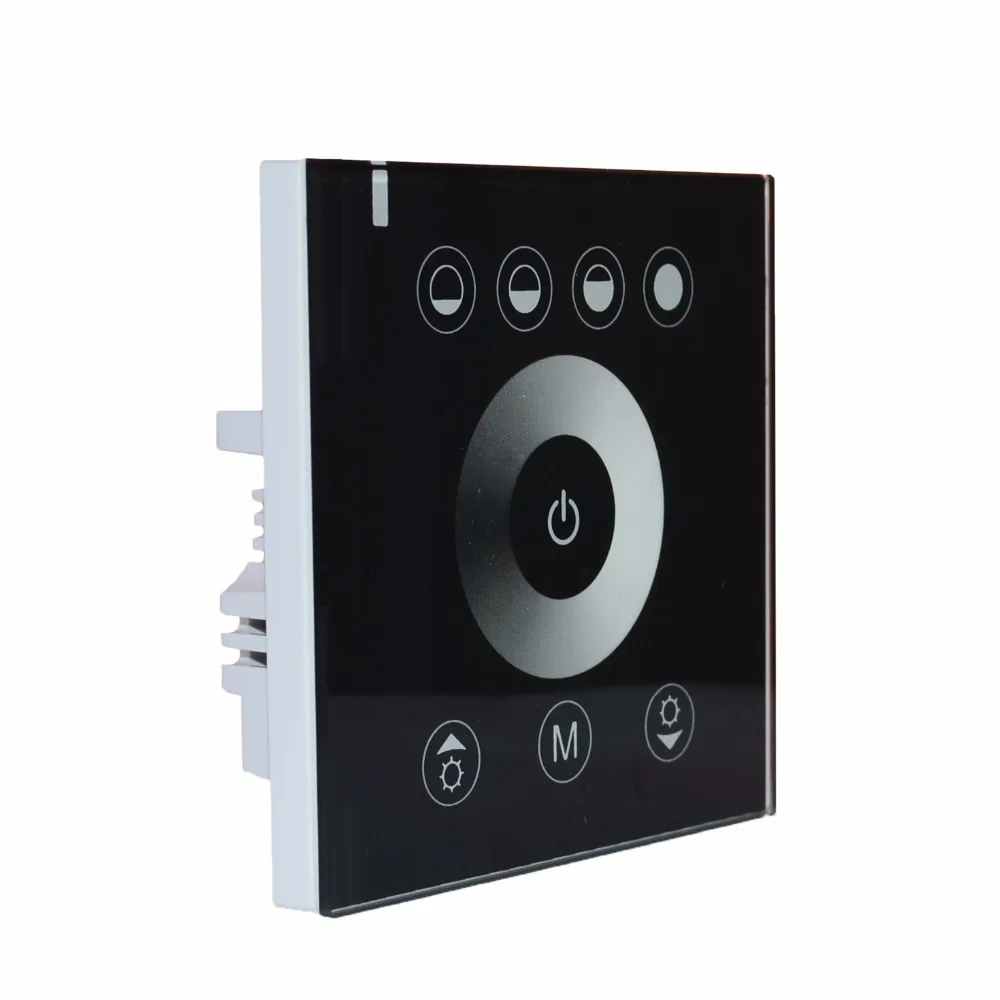 Newest European standard single color touch panel dimmer controller white/black Home Wall Light Switch For LED Strip Tape