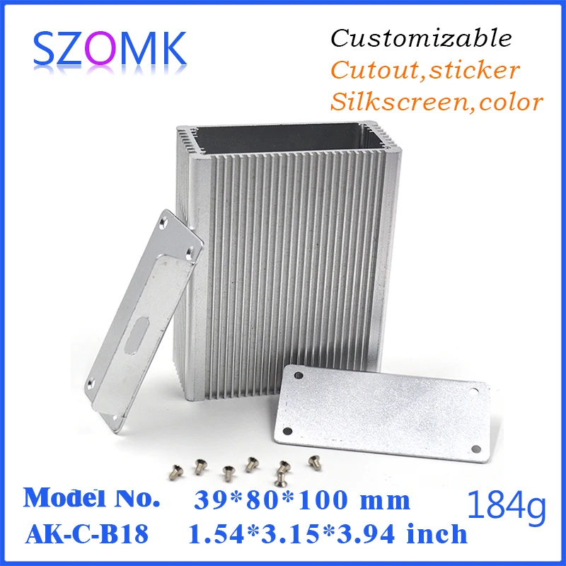 1Piece 39*80*100mm anodizing aluminum extrusion enclosure amplifier case szomk china market of electronic power aluminum case