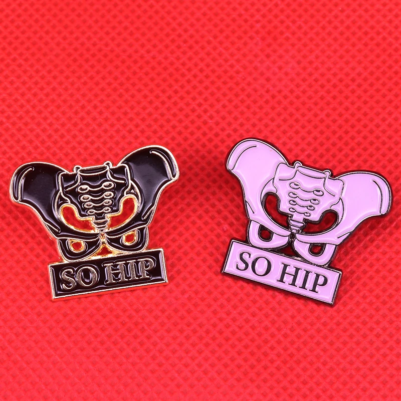 So hip enamel pin pastel goth skeleton brooch bone anatomy jewelry hitchhiker guide to the galaxy hip hipster cool pun art badge