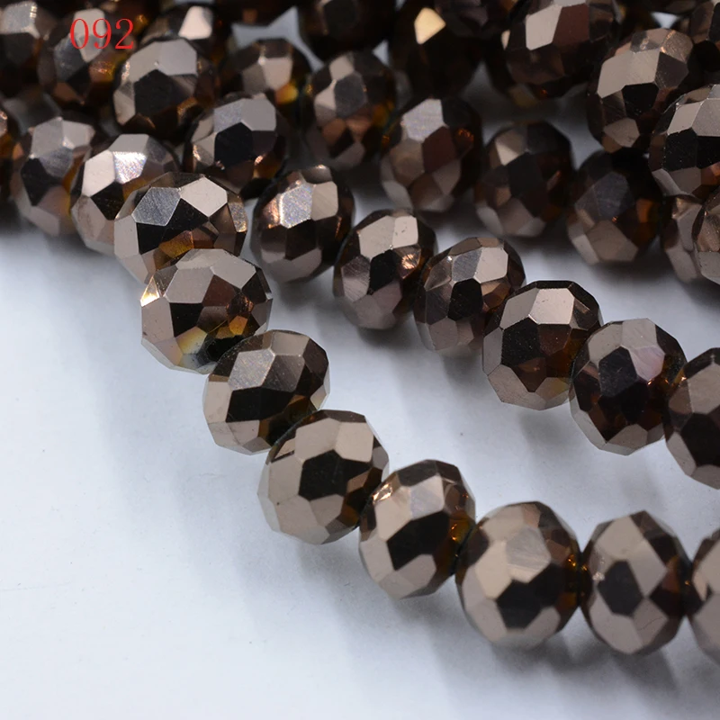 FLTMRH 140pcs Rondelle Faceted Crystal Glass Loose Beads 4mm DIY
