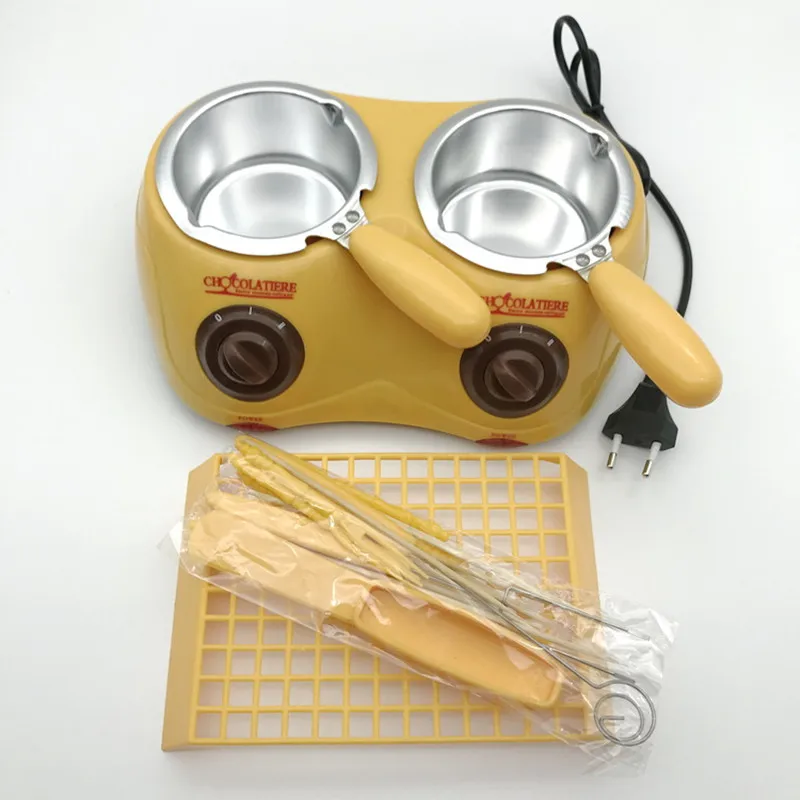 220V Yellow Household Mini Chocolate Soap Furnace Chocolate Melting Furnace Electric Chocolate Pot Chocolate Fondue Machine