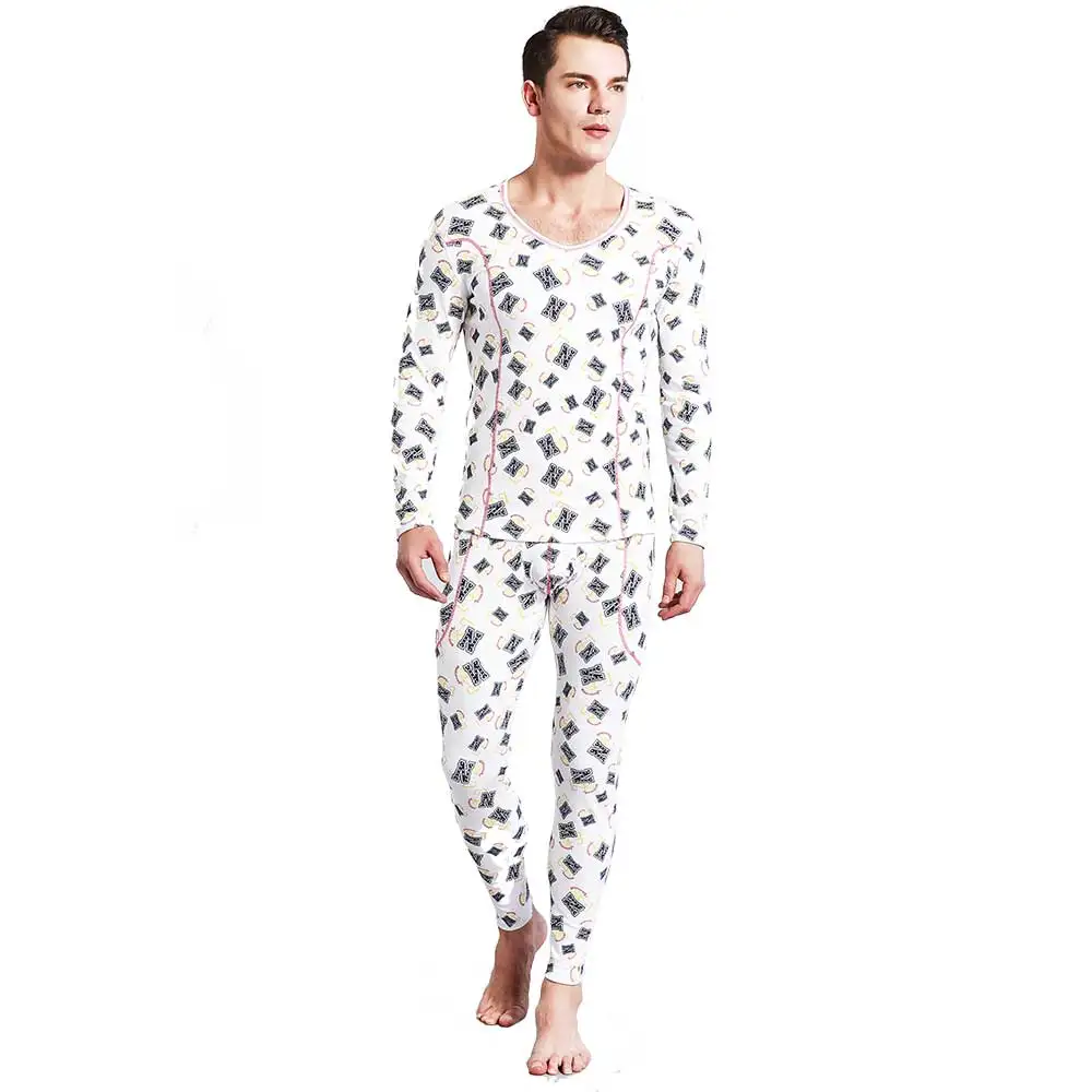 men\'s fashion Thicken cashmere long johns set legging pants tight thermal underwear men High collar thick warm winter clothing