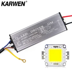 KARWEN 리얼 와트 LED 칩 및 드라이버, 변압기 IP67 LED 드라이버, DIY 투광 조명 스포트라이트, 10W, 20W, 30W, 50W