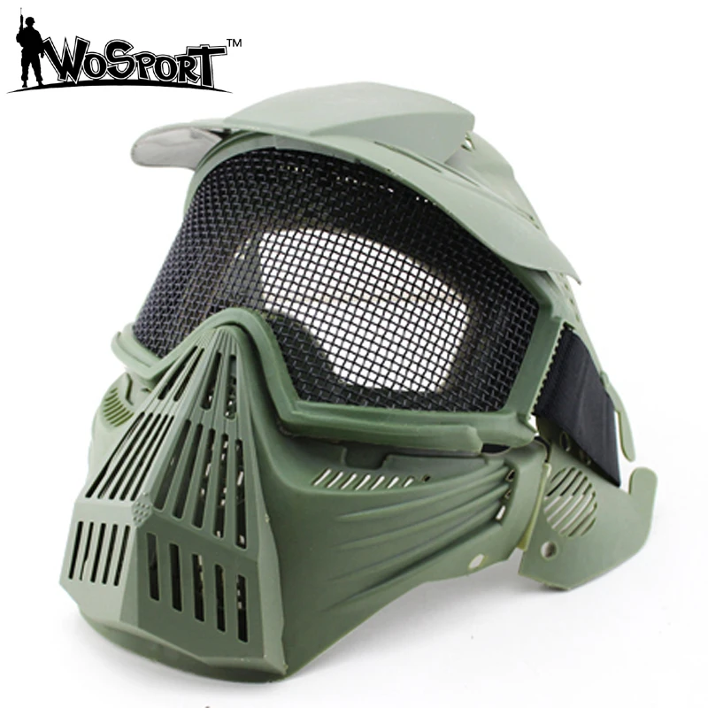 Cs tiro máscara acessórios de paintball, máscara tática fantasma de caça ao ar livre militar proteção para jogo de guerra máscara facial com cordão de sombreamento