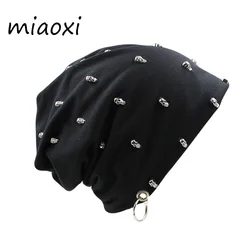 New Fashion Men Women Unisex Casual Hat With Skull Hoop Brand Caps Winter Warm Beanies Thick Adult Hip Hop Bonnet Unisex Hats