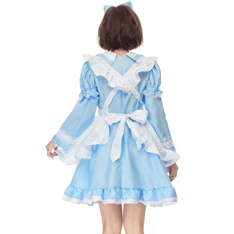 Blauwe Moeder Dochter Volwassen Vrouwen Fancy Dress Meid Lolita Kostuum Cosplay Outfits Set voor Kinderen Meisjes Halloween jurk