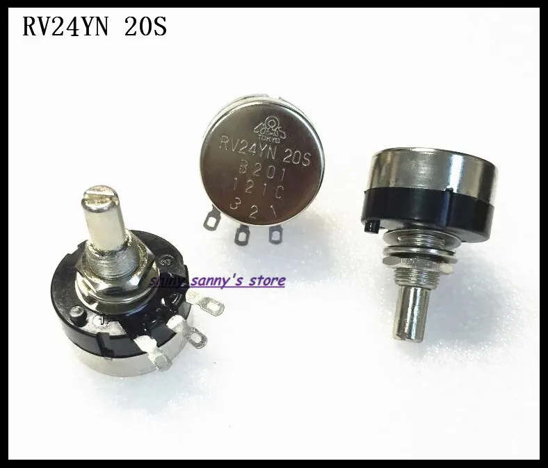 3pcs/Lot RV24YN 20S  B201/ B202/ B203/ B204 Ohm Single Turn Carbon Film Rotary Taper Potentiometer Variable Resistor Brand New