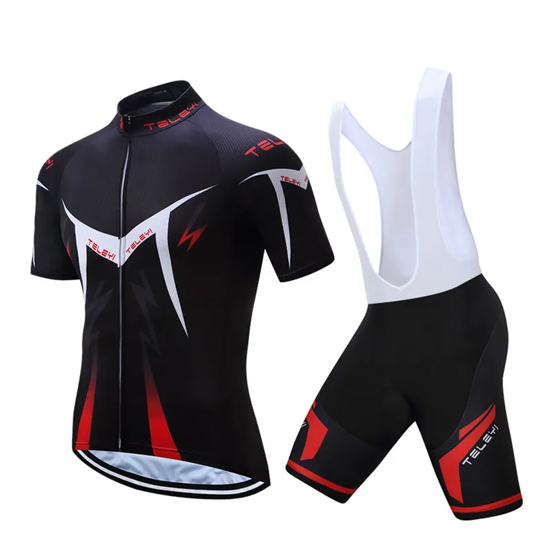 

Teleyi Pro Team Bike Jersey Set Short Sleeve Cycling Jersey Set Ropa Ciclismo Breathable Cycling Clothing Summer Bicycle Clothes