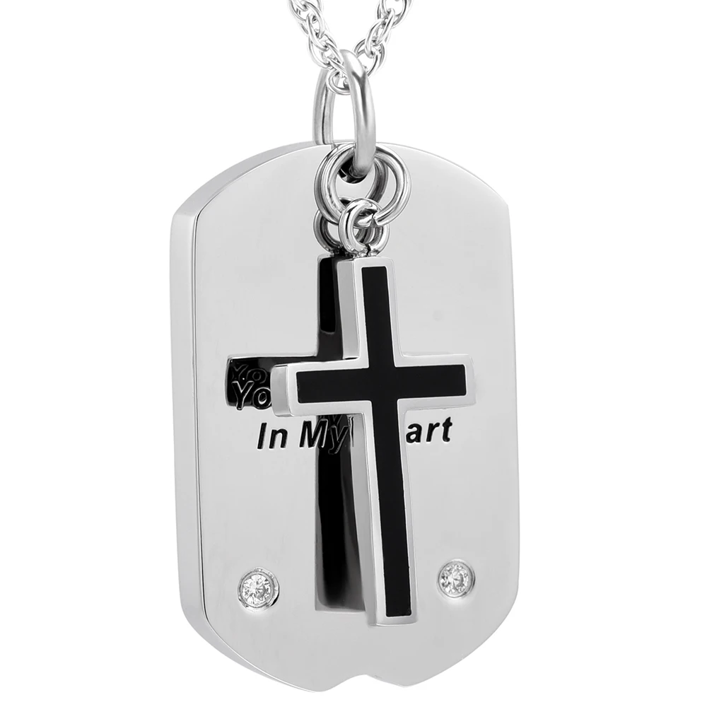 

Cross Urn Pendant Necklace Cremation Ashes Jewelry Engravable" You Are Always In My Heart " Memorial jewelry Keepsake Urn