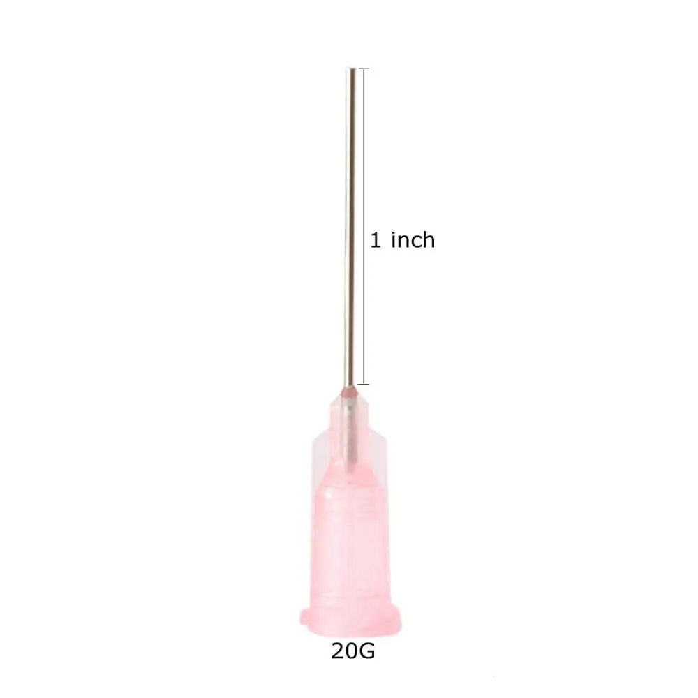 100pcs, Dispensing Needles with Luer Lock 20G x 1Inch Length,Blunt Tip Syringe Needle 20Ga For Industrial Mixing Many Liquid