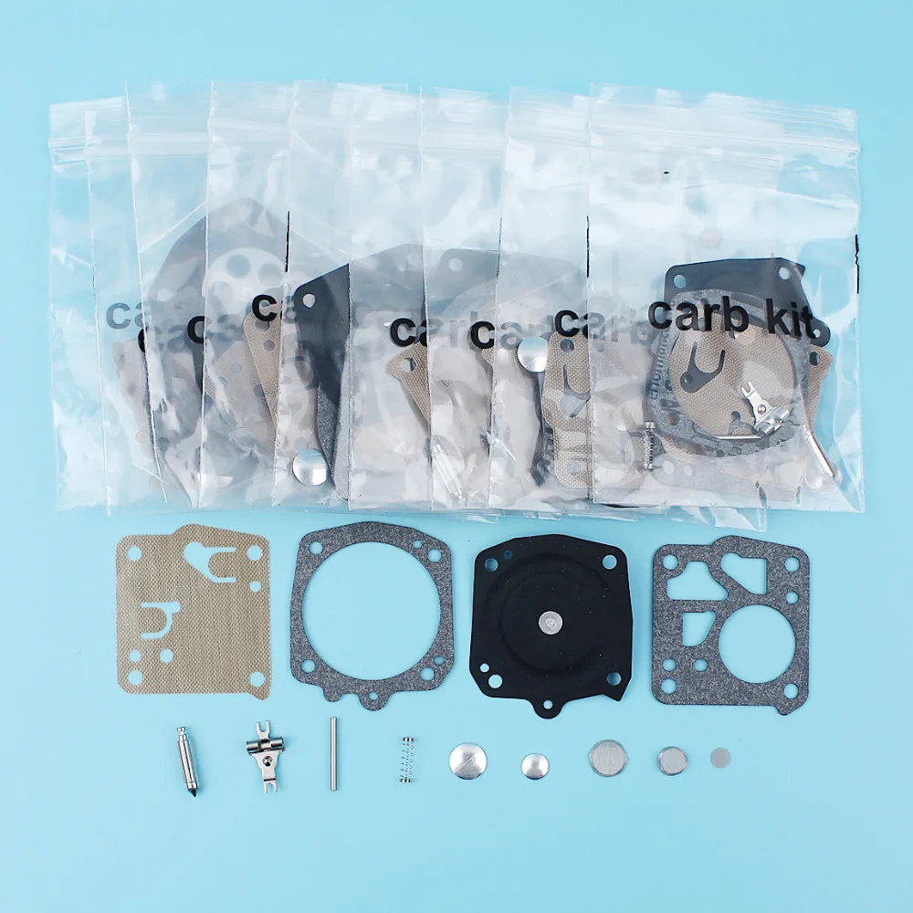 10Pc/Lot Carburetor Diaphragm Rebuild Repair Kit For Husqvarna 61 66 266 268 272 281 288 Chainsaw Carb Tillotson RK-23HS