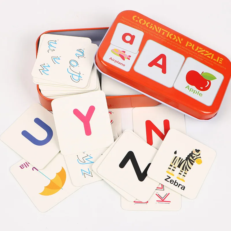 Cognitive card Learn English Word Puzzle Toy kid Educational Toys Baby Literacy Game Learning Cards Animal graphics color