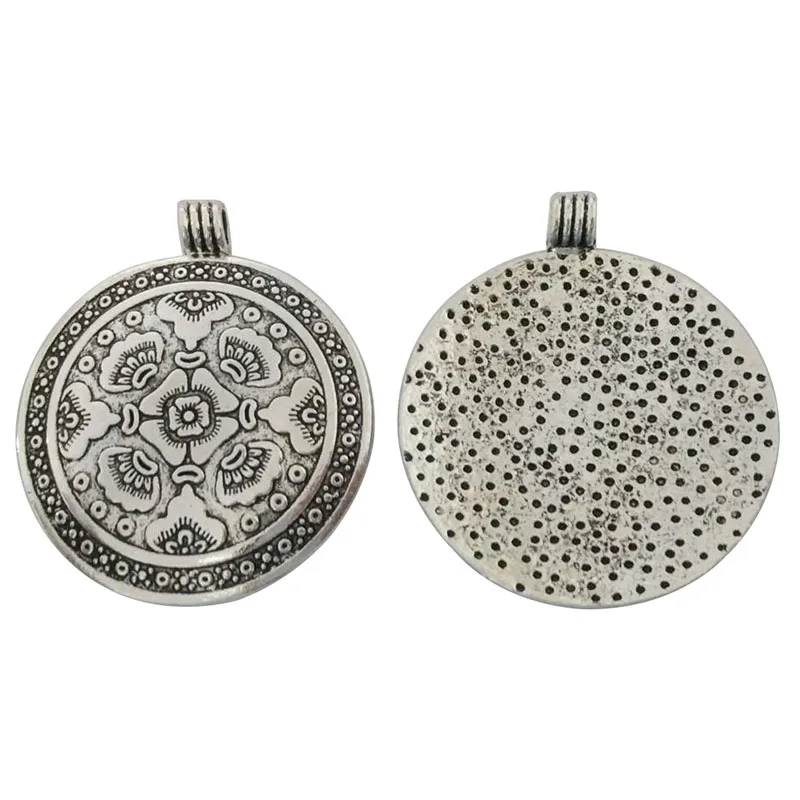 ZXZ 5pcs Bohemian Boho Large Flower Floral Medallion Charms Pendants for Jewelry Making Findings 54x46mm