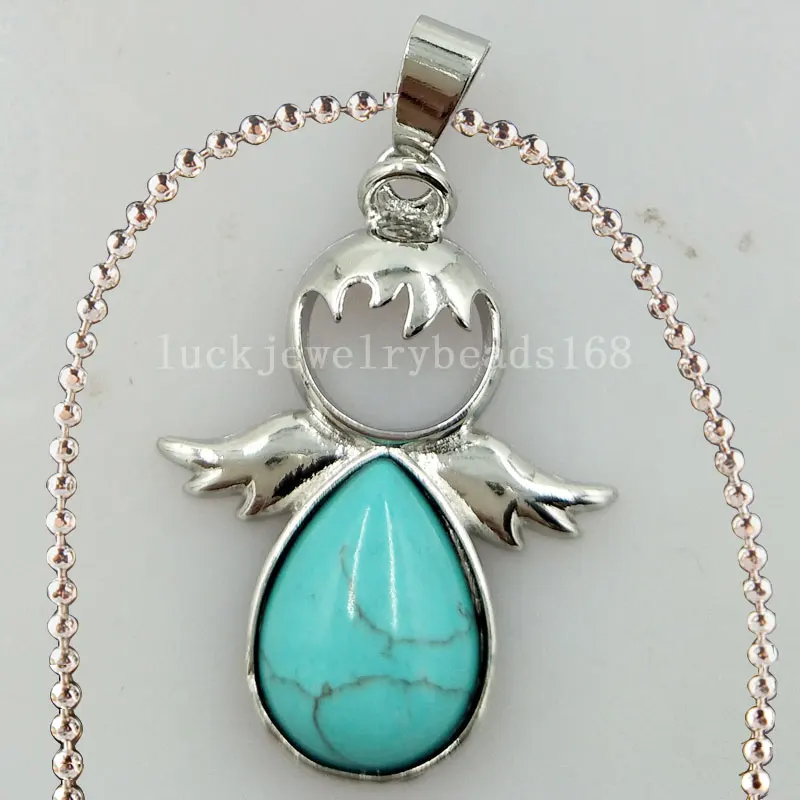 Beatiful Howlite Fairy  Women Men Art Necklace With Chain 1pcs C4769n