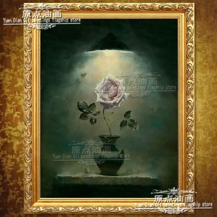 

Картина маслом на холсте с изображением красивых цветов розы