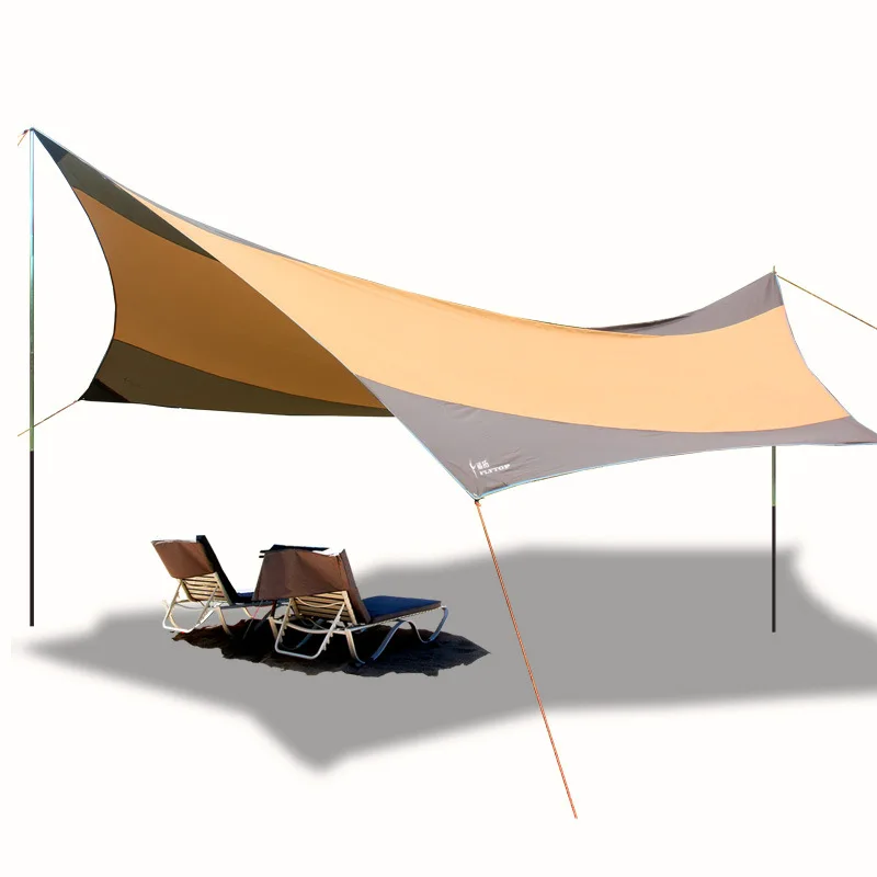 

Flytop Ultralarge 550*560cm 5-6 Person Iron Poles Sun Shelter Gazebo Large Awning Beach Camping Tent