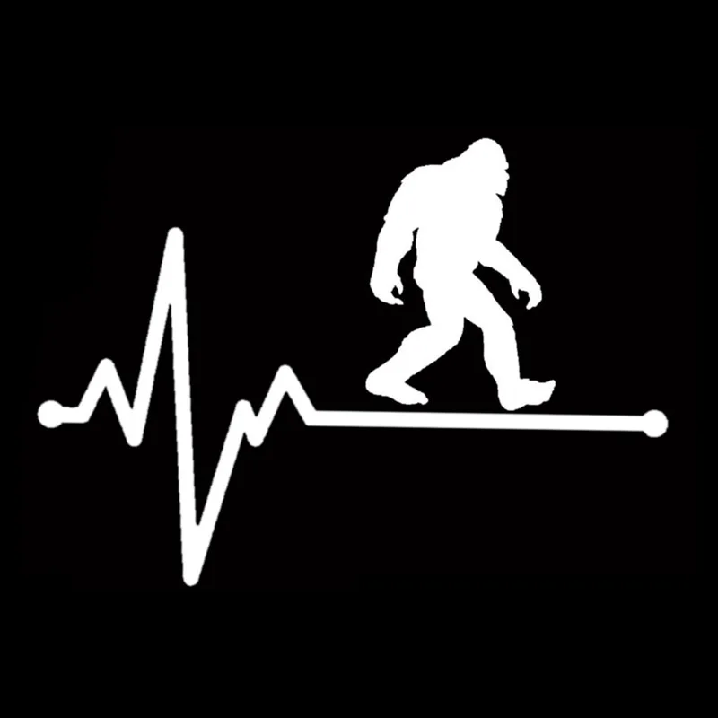 YJZT 15.5CM*11CM High Quality Bigfoot  Lifeline Heartbeat Vinyl Black/Silver  Car Sticker C22-1141