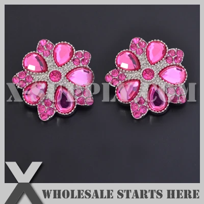 Color Option: RB1050 #20~#37/ Decoration Star Roxanne Acrylic Rhinestone Button with Shank Backing/Wholesale Bulk