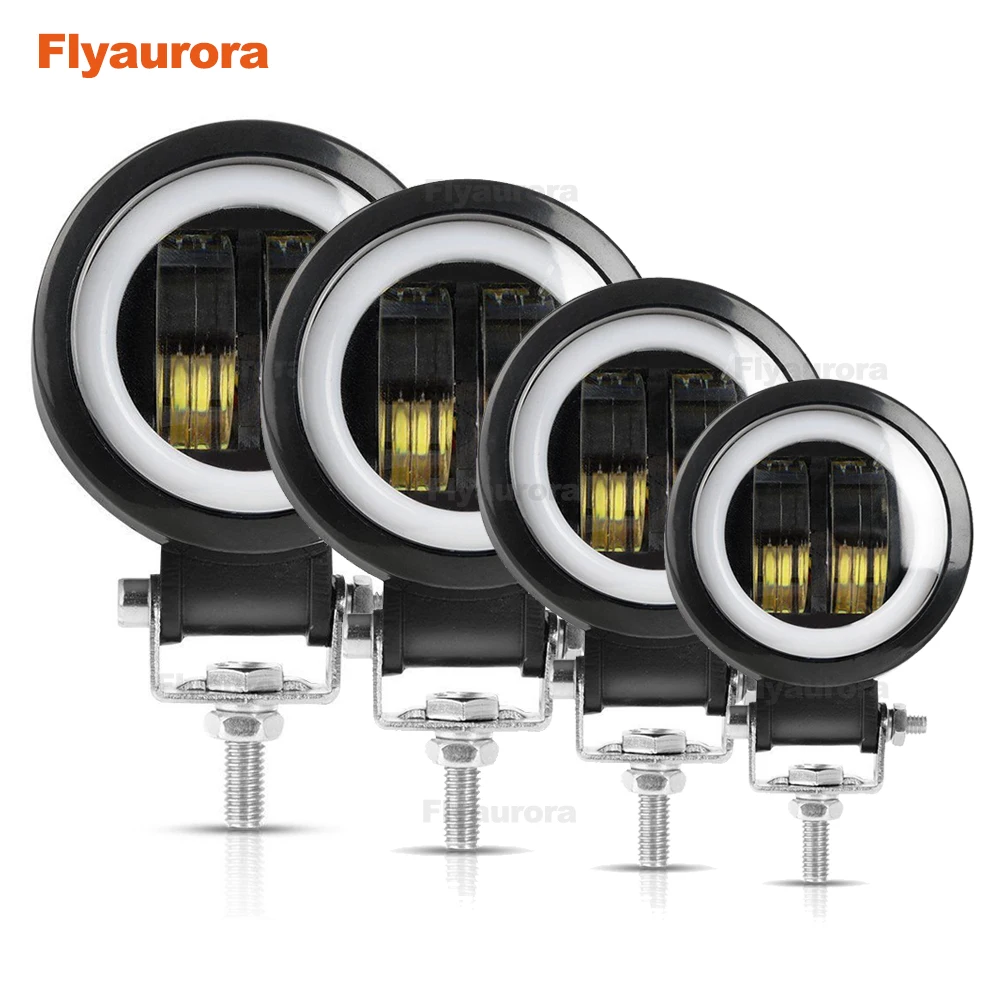 3 inch 40W with bracket led fog light, led work light Round for Jeep wrangler motorcycle led passing fog light bike Flyaurora