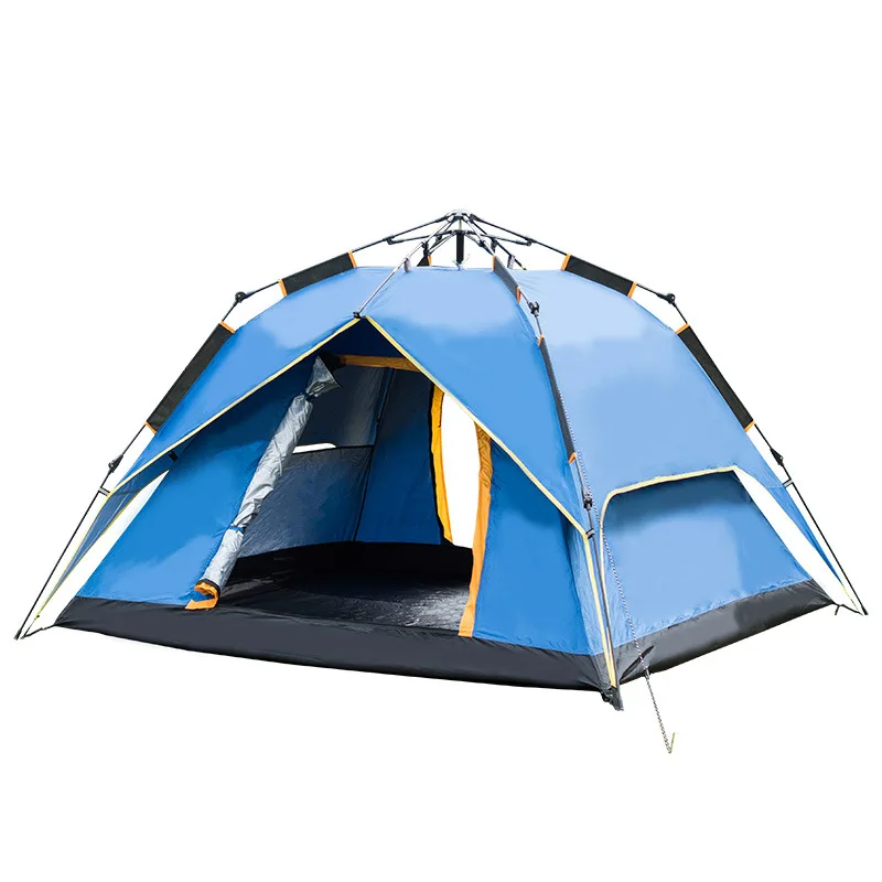 

Outdoor 3-4 people tent hydraulic square top automatic speed open three travel equipment anti-UV anti-rain camping tent