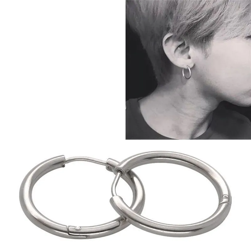 1 Pair Stainless Steel Simple Round Stud Earring For Man Unisex 3 Colors Ear Piercing Jewelry Gifts image 4