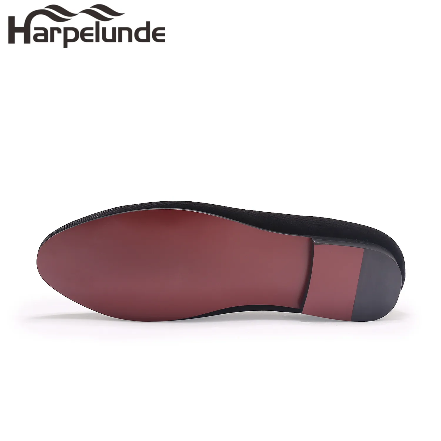 Harpelunde Slip On Men Dress Shoes Bullion Black Velvet Loafers