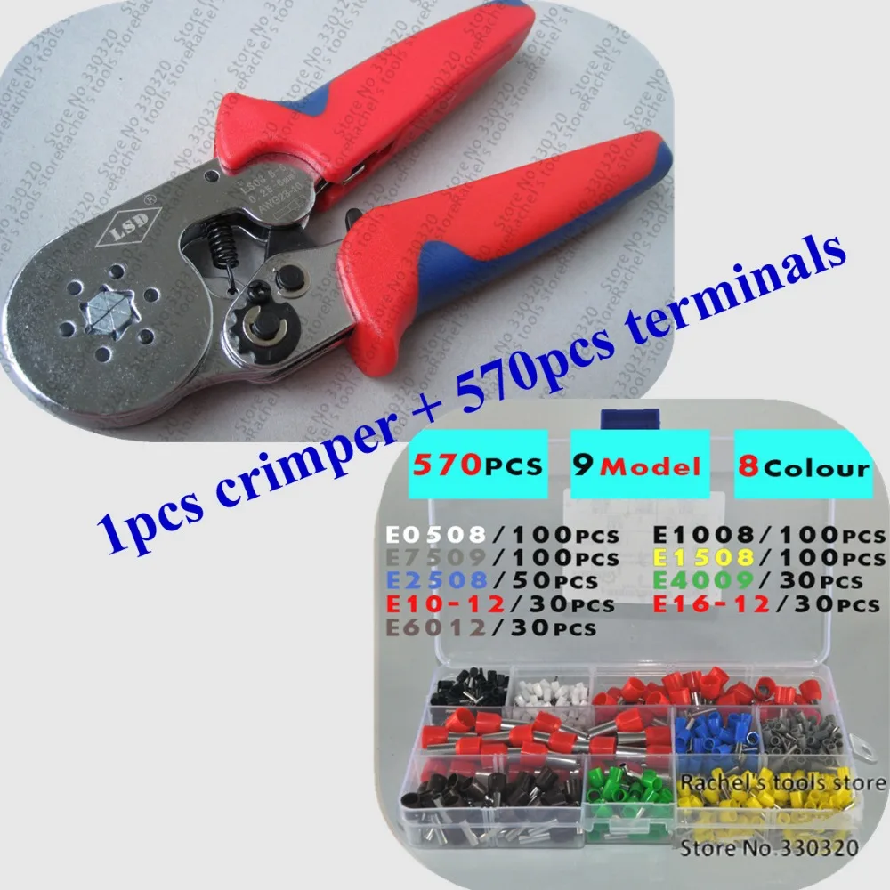 Ensembles d'outils de sertissage avec manchons d'extrémité de fil, borne à main, pince à sertir, embouts de câble, 1PC, 570PC