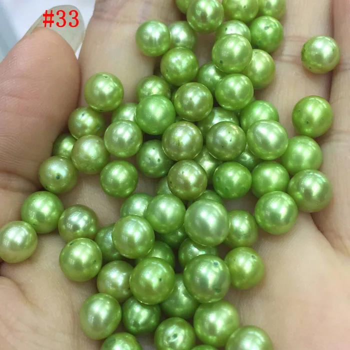 20 Pcs 7-8mm Yellow Natural Love Wish Pearl Party Gift Oyster Round Loose Colored Pearls