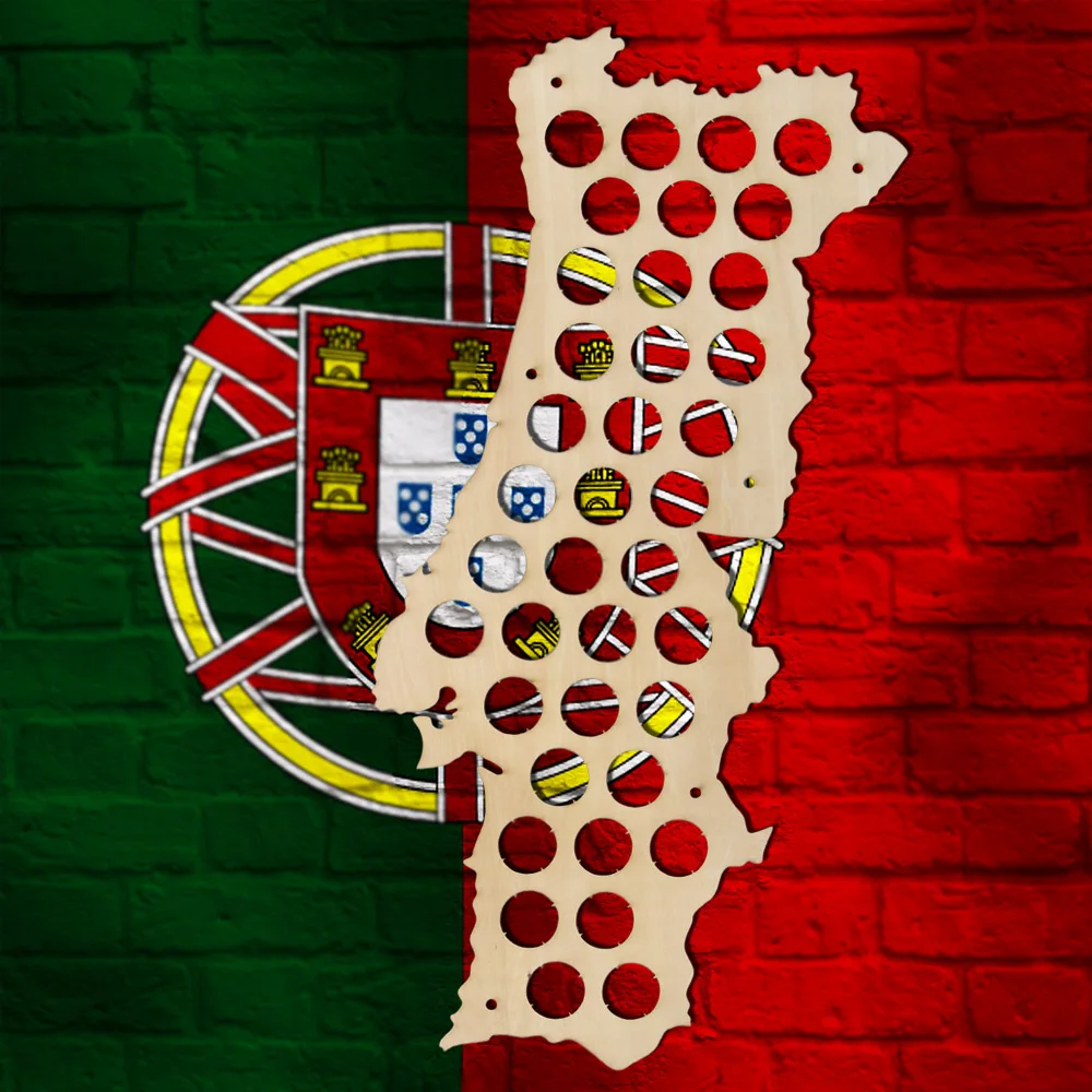 Wooden Craft Maps Of Portugal Beer Caps Maps Wall Mounted Decorative Map Home Bar Beer Drinkers Home Decoration Accessories